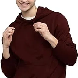 lazychunks Men's Solid Full Sleeve Fleece Kangaroo Hoodies for Men,Trendy and Comfortable Sweatshirts for Men,Stylish Winter wear with Hood and Packets,Fashionable Hooded Sweatshirts.-picture-39