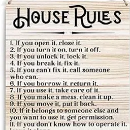 House Rules Wooden Sign Wall Decor Rustic House Rules If You Open It Close It Wood Plaque Hanging Sign Decoration for Home Door 8 x 10-picture-30