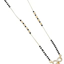 wynona Elegant American Diamond Short Mangalsutra | Black Beaded 18 Inch Chain | Traditional Jewelry for Every Occasion-picture-26