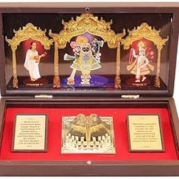 24K Gold Plated Religious Frame Photo Frame with Charan Paduka Return Gifts for Home Puja Office (SHREENATH JI)-picture-53