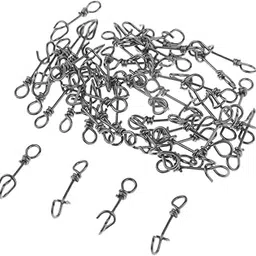 50 Pieces Stainless Steel Quick Lock Fishing Snap Clip Swivel Connector 18mm-picture-11