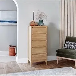 HOME NEST FURNITURE Solid Wood Wooden Chest of Drawers with 5 Drawer Storage | Multipurpose Storage Cabinet Rack for Bedroom Home Living Room (Teak Finish)-picture-22