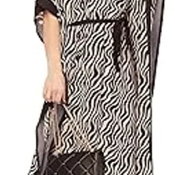 moomaya Kimono Sleeves V Neck Rayon Kaftan - Women's Stylish Printed Kaftan-picture-30