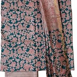 ivikta Women's Unstitched Salwar Suit Set with Dupatta | Kalamkari Cotton Silk Unstitched Dress Material-picture-18