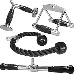 GAMMA FITNESS Cable Attachment Combo for Home & Commercial Gym | LAT Pulldown Bar + V Handle + Tricep Rope | Heavy-Duty Steel Attachments for Cable Machines, Pulley Systems & Strength Training-picture-12