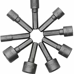 ILIKA 9pcs 1/4"" Hex Shank Power Nut Driver Drill Bit Socket Screw 5-13mm Magnetic Nut Driver Set 9pcs-picture-18