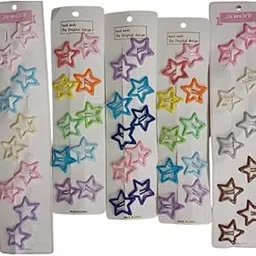 10 Pcs Multicolored Hair Clip Star Shape Tic Tac Clips Barrettes Accessories Side Pin Accessory for Baby Girl, Girls & Women-image-15