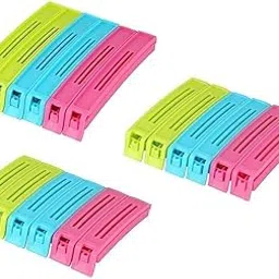 Tanishka 18PC Plastic Food Snack Bag Pouch Clip Sealer for Keeping Food Fresh for Home Kitchen Camping Snack Seal Sealing Bag Clips (Multi Color) | Pouch Clip Sealer 18 Piece-picture-19