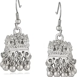 stefan Rhodium Plated Traditional Jhumki Earrings for Womens(CJ100222)-picture-24