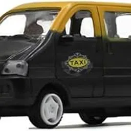 NeoKiddo Toys Pull-Back Van/Taxi Car Toy For Kids/Boys With A Driver And Openable Doors, 3 Rows Windows, Rubber Tires Dual Colors Vehicle Play Set (Black & Yellow Color)-picture-31