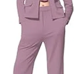 selvia Women's Cuff Sleeve Lycra Collared Neck 3 Piece Blazer Co-Ords Dress-picture-19