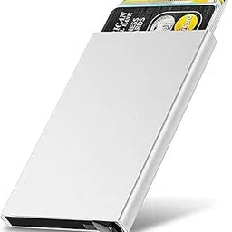stealodeal Silver Automatic Pop-Up RFID Protection ATM/Credit/Debit Card Holder for Men & Women-picture-49