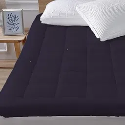 Texlux 800 GSM Mattress Topper, Extra Thick 2" Mattress Padding,Soft & Fluffy Microfiber Filling for Better Sleep,Back Pain Bedding,4 Corner Elastic,Single Size,72X75Inch,DarkBlue| 6X6.25Ft-picture-13