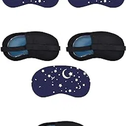 Samtrish Cotton Sleep Eye Mask for Side Sleepers Men & Women | Zero Pressure Eye Cover | Light Blocking Patented Night Blindfold | Soft Travel Eye Shade with Free Ear Plugs (Design 22) | Pack of 3-picture-45