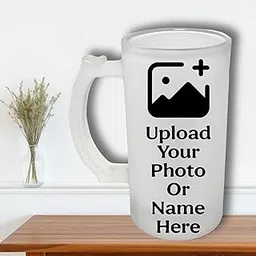 Personalized Frosted Glass Beer Mug | Customized 500ML Cup with Photo, Name, Text & Quotes | Unique Gift for Birthday, Anniversary, Valentine’s Day (Set of 1)-picture-23