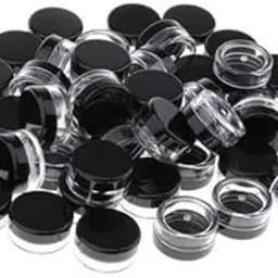 STYLEHEAVEN 4x50pcs Empty Round Makeup Jar Pot Travel Cream Powder Cosmetic Container Case Black-picture-33