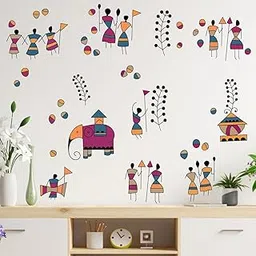 Rawpockets Tribal Activities Warli Art Self Adhesive Wall Sticker-picture-56