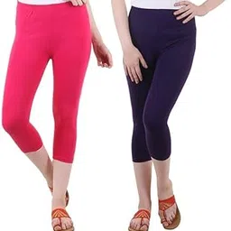 irana Women’s Cotton Capri Leggings|3/4 Length Slim Fit Mid Waist Stretchable Capri Pants for Women |Capri for Gym, Yoga, Running, Lounge, Home & Travel | Regular Fit Bottom Wear-Pack of 2-picture-56