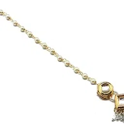 radhesh creation and jewellery Gold Plated Small Size Maang Tikka for Women And Girls-picture-34