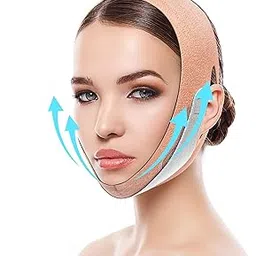 FERNIDA Double Chin Reducer, Face Slimming Strap Facial Weight Lose Slimmer Device, Pain Free V-Line Chin Cheek Lift Up Band Anti Wrinkle Eliminates Sagging Anti Aging Breathable Face Shaper Band-picture-55