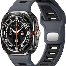 VEMIGON Rugged Sport Strap Compatible with Samsung Galaxy Watch Ultra 47mm, Soft Silicone Breathable Waterproof Replacement Band (Watch Not Included)-image-35