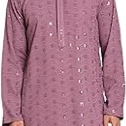 jompers Men's Cotton Blend Embroidered And Sequence Kurta Pyjama Sets.-picture-34