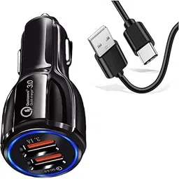 30W Car Charger for Volkswagen Vento Original QC Adapter Type C 3.0A High Speed Fast Turbo Charge QC 3.0 Smart DualPort with 1m Type-C Charging & Sync Cable (Black, SE.P9)-picture-15