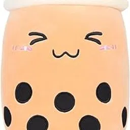 AIXINI 13.7 inch Stuffed Boba Plushie Bubble Tea Plush Pillow Cartoon Cylindrical Milk Boba Tea Cup Pillow, Super Soft Kawaii Hugging Cushion Realistic Food Plush image 1