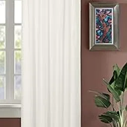 THE LINEN COMPANY Canvas Cotton Door Curtains with Steel Eyelet for Living Room/Dining Hall/Hotel/Farm House 1 Pcs (4.5ft x 7.5 ft, White)-image-25