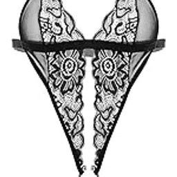 rouxous Women Deep V Imported Lingerie Lace Teddy One Piece Babydoll Mini Bodysuit Sleepwear Swimwear-picture-47