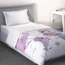 Ddecor 100% Cotton Single Reversible AC Quilt (152 CM X 229 CM, Purple) Digital Print Kids 145TC GSM-picture-53