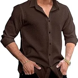 nexaflair Men's Casual Button Down Shirts Long Sleeve Linen Shirt Fashion Textured Beach Summer Regular Wear Shirts-picture-52