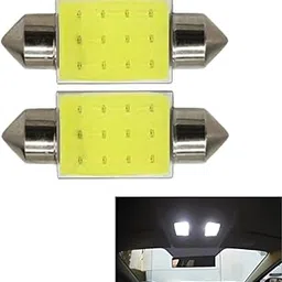 Autozap 12 LED Car Interior Super Bright Roof Light 36Mm Reading Dome Bulb Lamp with Festoon Holder (5W, White, 2 PCS)-picture-29