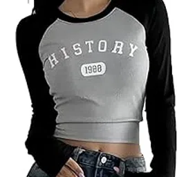 luktrima Contrast Full Sleeve Sticker Printed Top for Women-picture-38