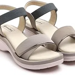 GAAZILA Women's Comfort Sandals with Elastic Strap, Beige, Platform Wedge Heel-picture-36