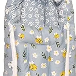 Toddylon Baby Gift Pack Set – New Born Cotton Carry Bag for 0–6 Months | Floral Print | Combo for Newborns (Grey)-picture-14