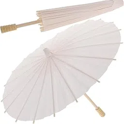 2 Pcs White Paper Parasol Umbrella – Chinese/Japanese Style, DIY Craft & Photo Prop-picture-30