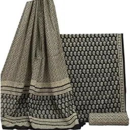Women's Cotton Jaipuri Hand Block Flower Print Unstitched Suit Material with Cotton Mulmul Dupatta-image-98