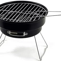 Whitecloud TRANSFORMING HOMES Bbq Round Shape Barbeque/Portable Charcoal Barbecue Table Camping Outdoor Garden Grill Bbq Black Carbon Steel (179-3) Color Black, Free Standing-picture-35