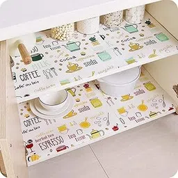 NYALKARAN Anti-Slip Fridge Mat Waterproof Shelf Liner Kitchen Drawer Cabinet Mat Non-Slip Table Mat Moisture-Proof Wardrobe Liner Washable Durable Roll (Coffee Design, 45W x 300L cm (3L m))-picture-13