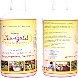 Swarnam's Bio-Gold an amazing organic liquid fertilizer for roof top gardens l fruits l flowers l vegetables 1000ml pack-picture-56