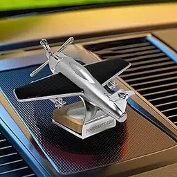 YOURKARTS.COM Solar Powered Car Perfume Diffuser/Dispenser | Aeroplane Glider Design, Auto Rotation Fan | For Car Dashboard with Perfume liquid & Organic Fragrance - (SILVER, Pack of 1)-image-30
