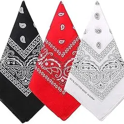 dikhawa Men 3 Pack 100% Cotton Paisley Pattern Bandanas Square Scarf Headwear-picture-31