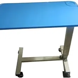 PAERIK India Hospital Overbed Table with Wheels, Height Adjustable, Blue Top, Medical Bedside Rolling Tray-picture-66