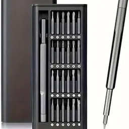 ADSTRUM 24 in 1 Small Mini Magnetic Precision Screwdriver Bits Set, Eyeglasses, Computer, Electronic, Watch Repair Kit with Phillips and Star Tiny Screw Driver Home Kit (Black)-image-2