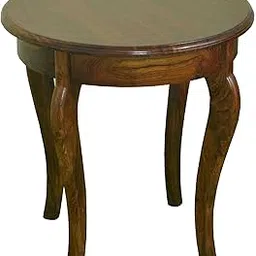 RAJ HANDICRAFT Solid Wood Round Shape Side Table for Living Room | Sofa Side Table | Colour (Walnut)-picture-18
