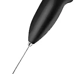 Electric Milk Frother for Coffee, Cappuccino, Latte | High-Speed Handheld Coffee Beater with Stainless Steel Whisk | Battery Operated Mini Foam Maker Blender Mixer (Purple) (Black)-picture-15