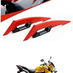 LOVMOTO Universal Aerodynamic Wing Spoiler Helmet Fairing 2 Pieces Motorcycle Winglets Motorcycle Front Side Spoiler Aerodynamic Wing Kit Red Comfortable with CB TWI-Ster-image-50