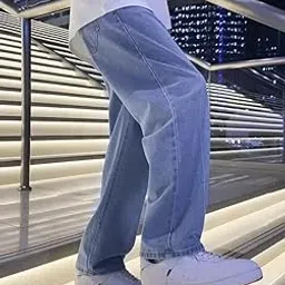 veltick Mens Ice Blue Baggy Jeans (VLT-112)-picture-30