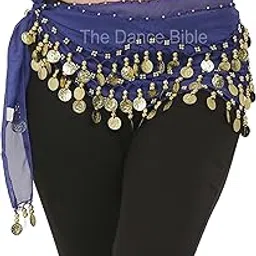 The Dance Bible Women Chiffon Dangling Gold Coins Belly Dance Hip Scarf Belt-image-11